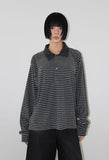 TERRY STRIPE COLLAR TEE