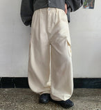 Ilonde Pintuck Cotton Cargo Wide Pants