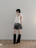 Punched Lace Ruffle Blouse