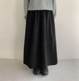 Cutle Corduroy Banding Long Skirt