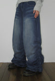 SIDE SHIRRING WIDE DENIM