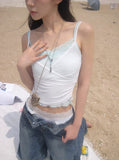 Roger Layered Lace Color Matching Mesh Sleeveless