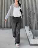 Mio Strap Wide Denim Pants
