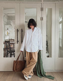 Neji two-tuck wide pants