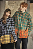 Heavy Overfit Check Colorblock Shirt