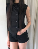 Mihyu High-neck Button Vest