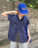 [MADE] Eka Summer Washing Snap Button Pocket Short-Sleeved Denim Shirt