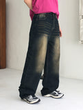 Rossen Washing Denim Long Wide Pants