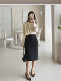 Atte Satin Pin-Tuck Blouse