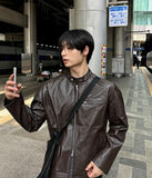 Concrete Crack Leather Jacket