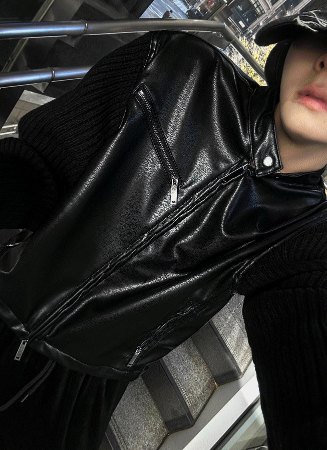【COSYHARU】Deep Black Knit Suede Jacket COSYHARU (コシハル) - ディープブラックニットスエード