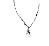 Leaf Clear Pendant Long Necklace