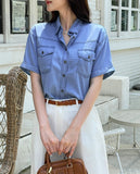 Mirnin Crop Denim Shirt