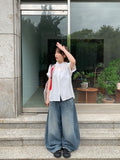Mutella summer denim balloon wide pants