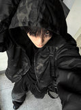 Double Camo & Deep Black Overfit Hood Zip-Up