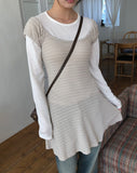 Meon Embossed Short Sleeve Flare One Piece