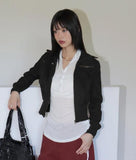 pelo zipper pocket slim cotton zip-up