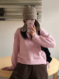 Shabu Eyelet Slit Ribbon Strap Long Sleeve Knit