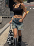 Bohemian Half-Length Denim Pants