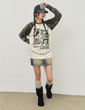4 CATS Camo Raglan Long Sleeve T-Shirt