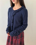 Omic Side Frill Knit Cardigan