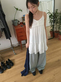 [BAONHAUS] Motren Stripe Linen Banding Pants