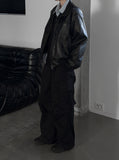(unisex) Lumiere Overfit Leather Jacket