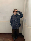 [Unisex] Gindoco Vintage Brushed Check Over Shirt