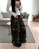 Zerb Camo Banding Pocket Wide-Fit Training Long Pants