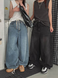 Rocky Big Wide Strap Balloon Denim