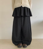 Venenti banding dot frill layered skirt pants
