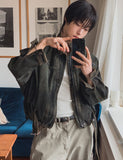 Motion Belted Balloon Denim Jacket