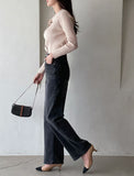 Roselle Collar Button Ribbed Knit Cardigan