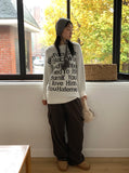Poku lettering long angora knit