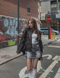 Ant Row Washing Denim Mini Skirt
