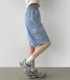 Summer Cooling Cargo Pocket Bermuda Wide Span Shorts