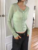 Siho Summer See-Through Tencel Cardigan