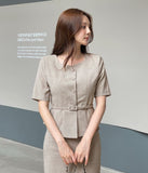 Renne Peplum Jacket (Belt Set)