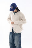 Maya round-neck wool brush cardigan
