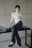 Pinstripe Bootcut Pants