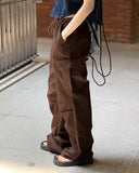 Kanter shirring cargo two way jogger pants