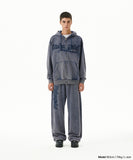 WASHED CUT OFF APPLIQUE SWEAT PANT