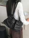 washing pocket side zipper shoulder bag