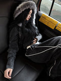 Low Washing Crop Fur Hood Zip-Up