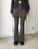 Heckah strap layered skirt bootcut pants