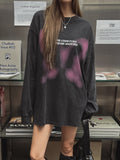 Butterfly Printed Oversized Fit Sweatshirt