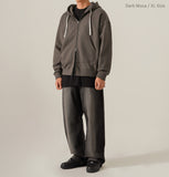 Overround heavyweight hoodie zip-up