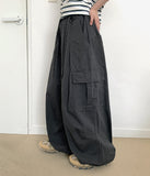 [unisex] Genki parachute string wide cargo pants