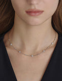Essence Silver (W) Moissanite Flower Station Necklace S
