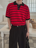 Iru Boucle Stripe Collar Knit